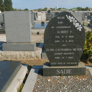 SADIE Albert F. 1906-1972 &amp; Elsie Catharina Meyer ERASMUS -1993