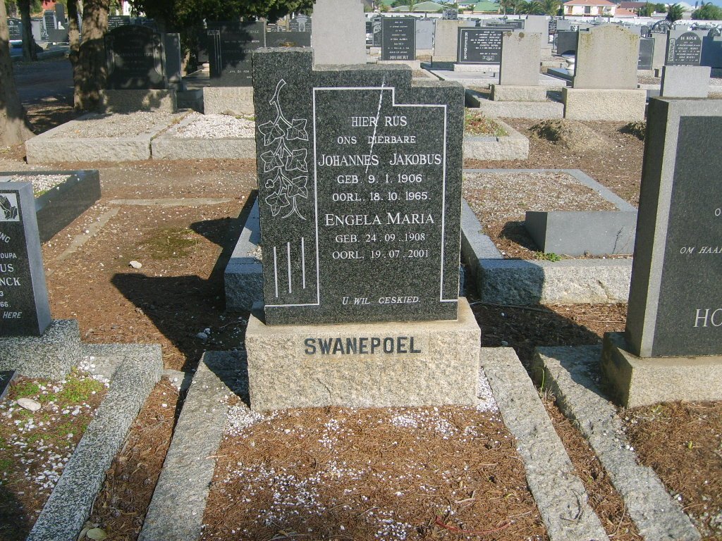 SWANEPOEL Johannes Jakobus 1906-1965 &amp; Engela Maria 1908-2001