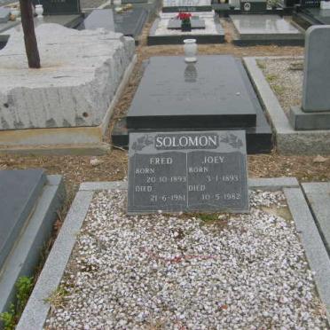 SOLOMON Fred 1893-1981 &amp; Joey 1893-1982