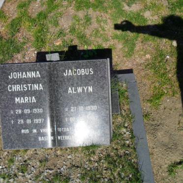 ? Jacobus Alwyn 1930-1997 &amp; Johanna Christina Maria 1930-1997