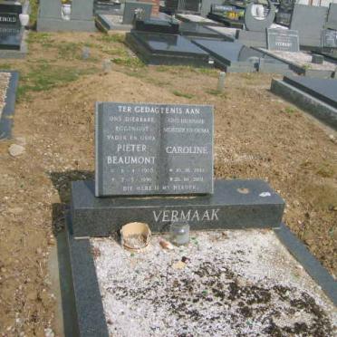 VERMAAK Pieter Beaumont 19??-?? &amp; Caroline 1911-200?