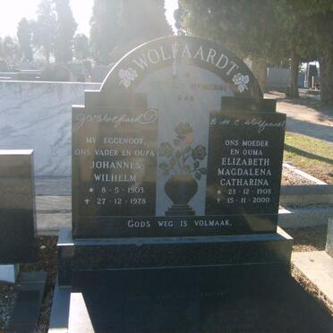 WOLFAARDT Johannes Wilhelm 1903-1978 &amp; Elizabeth Magdalena Catharina 1908-2000