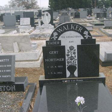 WALKER Gert Mortimer 1930-1983