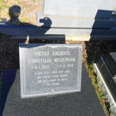 WEIDEMANN Pieter Andries Christiaan 1933-1994