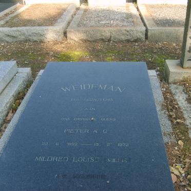 WEIDEMAN Pieter A.C. 1892-1972 &amp; Mildred Louise MALHERBE