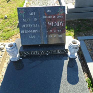 WESTHUIZEN E. Wendy, van der 1931-1993