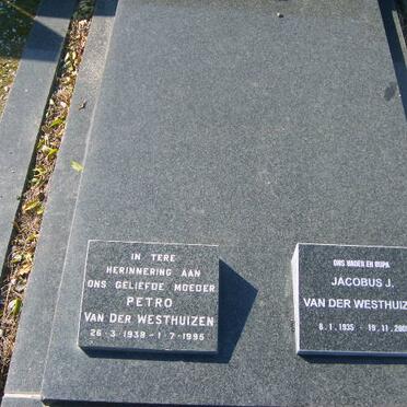 WESTHUIZEN Jacobus J., van der 1935-2009 &amp; Petro 1938-1995