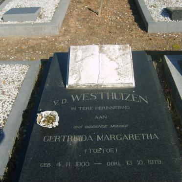WESTHUIZEN Gertruida Margaretha, van der 1900-1979