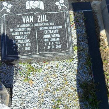 ZIJL Charles de Villiers, van 1916-2002 &amp; Elizabeth Anna Maria LOMBARD 1914-2008
