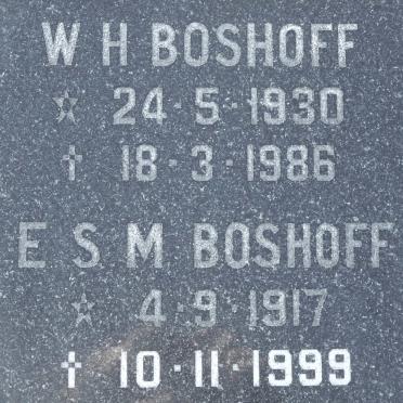 BOSHOFF E.S.M. 1917-1999 :: BOSHOFF W.H. 1930-1986