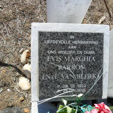 BARRON Evis Marchia nee VAN BLERK 1932-1996