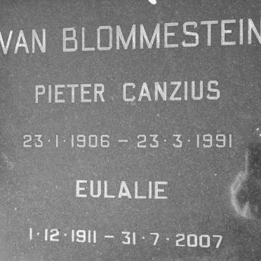BLOMMESTEIN Pieter Canzius, van 1906-1991 &amp; Eulalie 1911-2007
