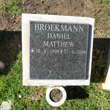 BROEKMANN Daniel Matthew 1909-2000