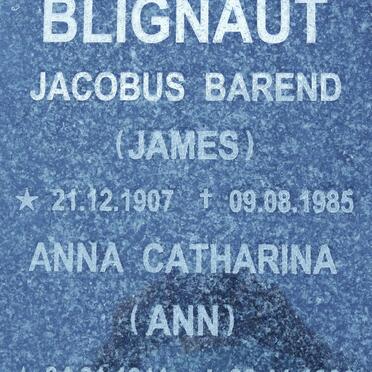 BLIGNAUT Jacobus Barend 1907-1985 &amp; Anna Catharina 1911-1999