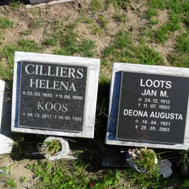CILLIERS Koos 1917-1999 &amp; Helena 1920-1996 :: LOOTS Jan M. 1915-1995 &amp; Deona Augusta 1921-2003