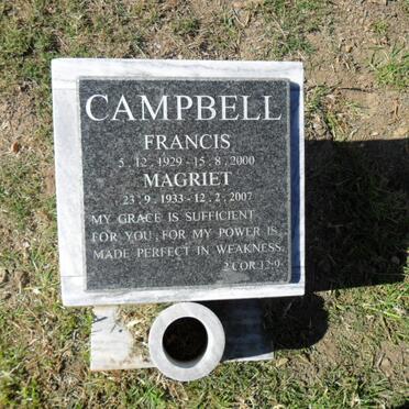 CAMPBELL Francis 1929-2000 &amp; Margriet 1933-2007