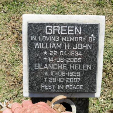 GREEN William H. John 1934-2005 &amp; Blanche Helen 1939-2007