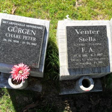 GÜRGEN Charl Peter 1936-1997 :: VENTERr F.A. 1916-1997 &amp; Stella 1919-1994
