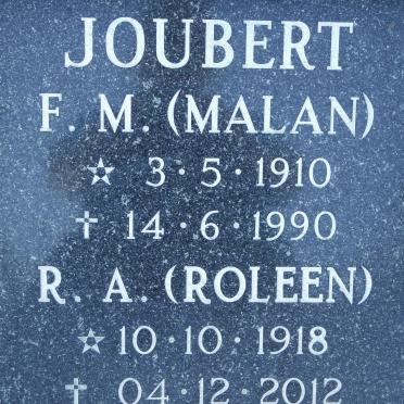 JOUBERT F.M. 1910-1990 &amp; R.A. 1918-2012
