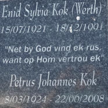 KOK Petrus Johannes 1924-2008 &amp; Enid Sylvia WERTH 1921-1991