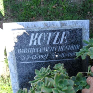 KOTZE Bartholomeus Hendrik 1921-199?