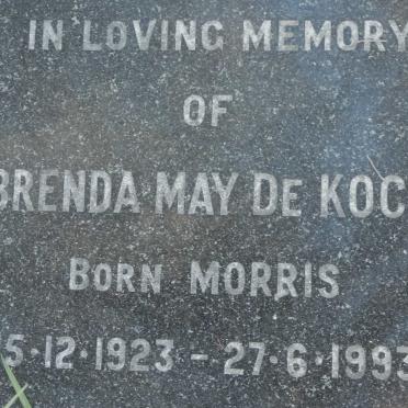 KOCK Brenda May, de nee MORRIS 1923-1993