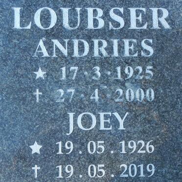 LOUBSER Andries 1925-2000 &amp; Joey 1926-2019
