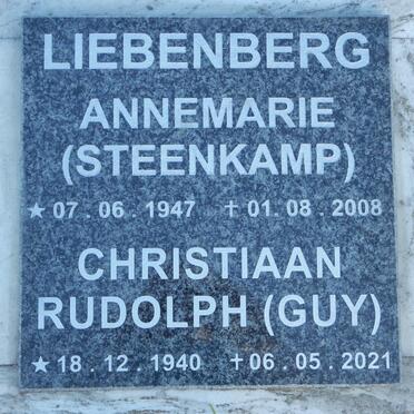 LIEBENBERG Christiaan Rudolph 1940-2021 &amp; Annemarie STEENKAMP 1947-2008