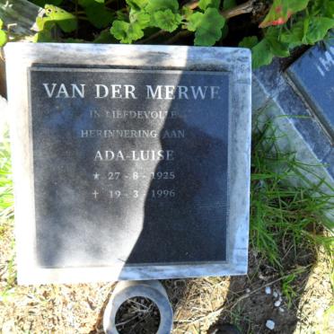 MERWE Ada-Luise, van der 1925-1996