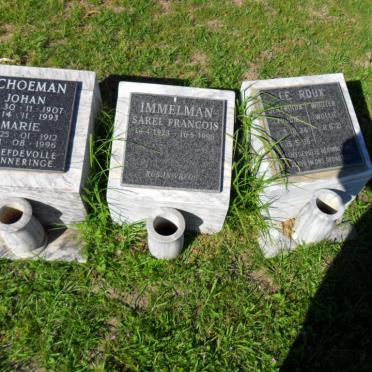SCHOEMAN Johan 1907-1993 &amp; Marie 1912-1996 :: IMMELMAN Sarel Francois 1923-1996 :: LE ROUX Wouter 1921- &amp; Gertruida 1924