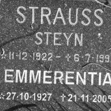 STRAUSS Steyn 1922-1991 &amp; Emmerentia 1927-2005