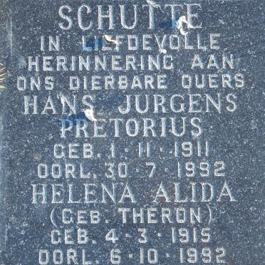 SCHUTTE Hans Jurgens Pretorius 1911-1992 &amp; Helena Alida THERON 1915-1992