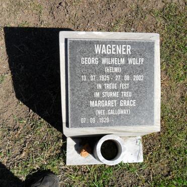 WAGENER Georg Wilhelm Wolff 1925-2002 &amp; Margaret Grace GALLOWAY 1929-