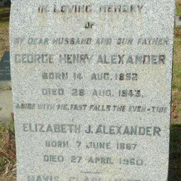 ALEXANDER George Henry 1852-1943 &amp; Elizabeth J. 1867-1960 :: MITTON Mavis Clare 1904-1990
