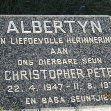 ALBERTYN Christopher Peter 1947-1973
