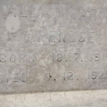 ARENDSE Alla Maria 1917-1927