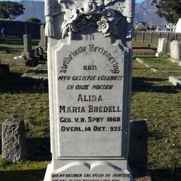 BREDELL Alida Maria nee V.D. SPUY 1868-1935