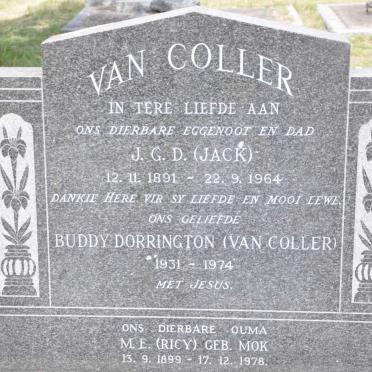 COLLER J.G.D., van 1891-1964 &amp; M.E. MOK 1899-1978 :: DORRINGTON Buddy nee VAN COLLER 1931-1974