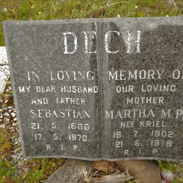 DECH Sebastian 1886-1970 &amp; Martha M.P. KRIEL 1902-1978