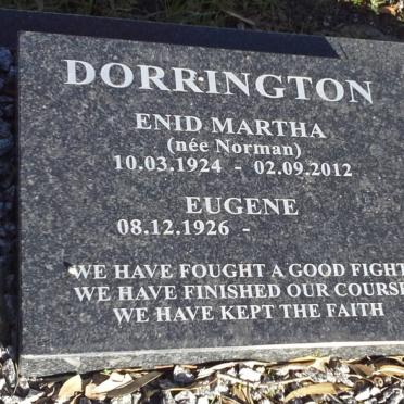 DORRINGTON Eugene 1926- &amp; Enid Martha NORMAN 1924-2012