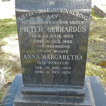 DREYER Pieter Gerhardus 1903-1962 &amp; Anna Margaretha VERSTER 1900-1979