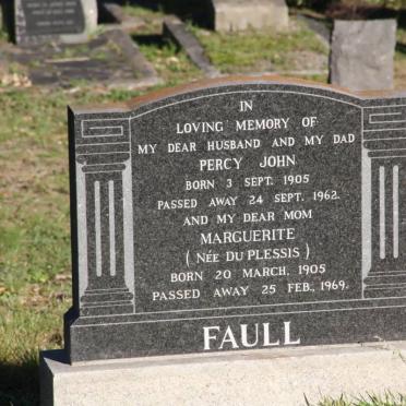 FAULL Percy John 1905-1962 &amp; Marguerite DU PLESSIS 1905-1969