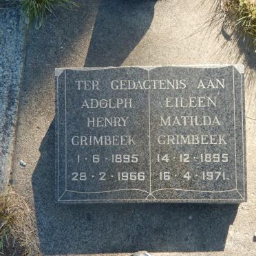 GRIMBEEK Adolph Henry 1895-1966 &amp; Eileen Matilda 1895-1971