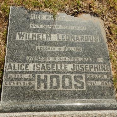HOOS Wilhelm Leonardus  &amp; Alice Isabelle Josephine 1880-1952