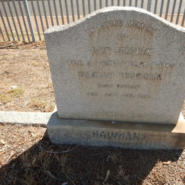HAUMAN John Stephen 1876-194? &amp; Elizabeth Wilhelmina BASSON -1951