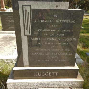 HUGGETT Sarel Johannes 1910-1962 &amp; Susanna Adriana Cornelia 1918-1997