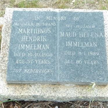 IMMELMAN Marthinus Hendrik -1958 &amp; Maud Helena -1989
