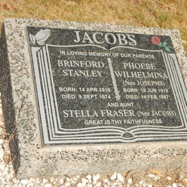 JACOBS Brinford Stanley 1916-1974 &amp; Phoebe Wilhelmina JOSEPHS 1919-1987