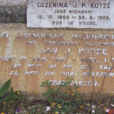 KOTZE Jan J. 1857-1941 &amp; Gezenina J.P. WIEHAHN 1865-1953
