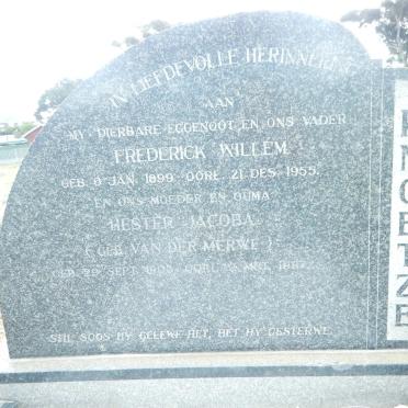 KNOETZE Frederick Willem 1899-1955 &amp; Hester Jacoba VAN DER MERWE 1903-1987